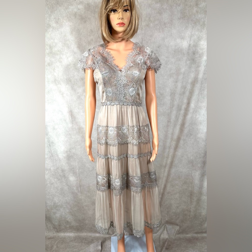 NWT - Silk Maxi Luxurious V-Neck Dress